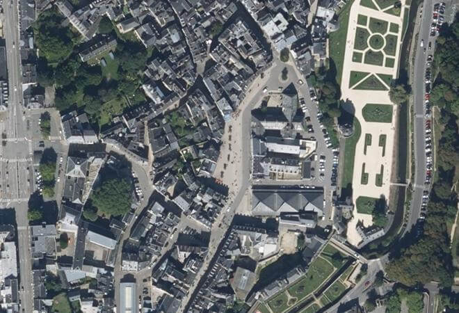Vue aérienne Centre-ville, Vannes