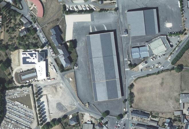 Vue aérienne Foirail aux bovins, Laissac-Sévérac l'Église