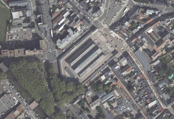 Vue aérienne Halle au Blé, Bourges