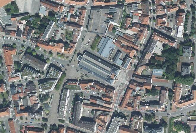 Vue aérienne Halle aux Houblons, Haguenau