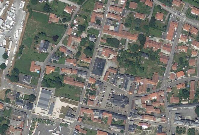 Vue aérienne Halle aux Légumes, Lannemezan