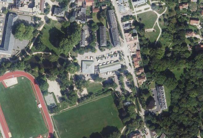 Vue aérienne Halle couverte - Marché du Parc, Gif-sur-Yvette