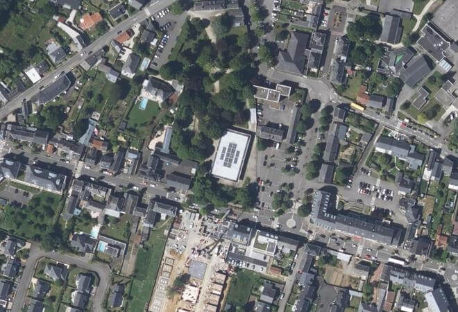 Vue aérienne Halle de la Linière, Sautron