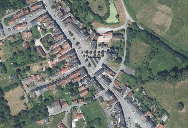 Vue aérienne Halle, Jarnages