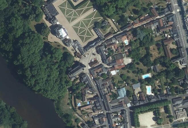 Vue aérienne Halle, Les Ormes