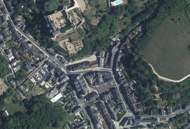Vue aérienne Halle, Luynes