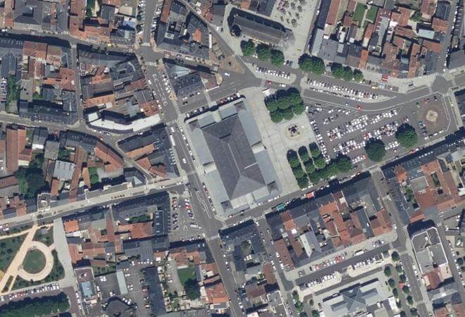 Vue aérienne Halle Marcadieu, Tarbes