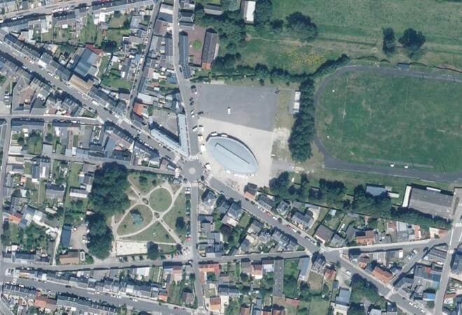 Vue aérienne Halle Marchande, Cayeux-sur-Mer