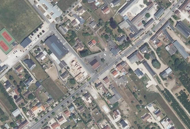 Vue aérienne Halle publique de Mareau aux prés, Mareau-aux-Prés