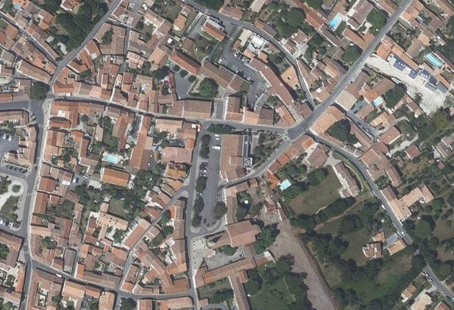 Vue aérienne Halle, Saint-Denis-d'Oléron