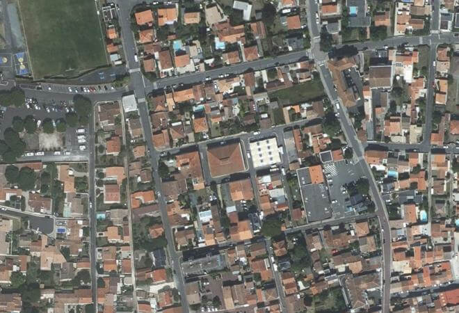 Vue aérienne Halle, Saint-Georges-de-Didonne