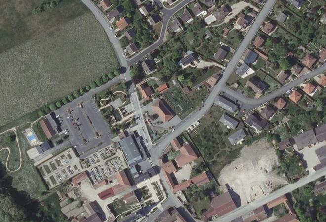 Vue aérienne Halle, Saint-Martin-sur-le-Pré