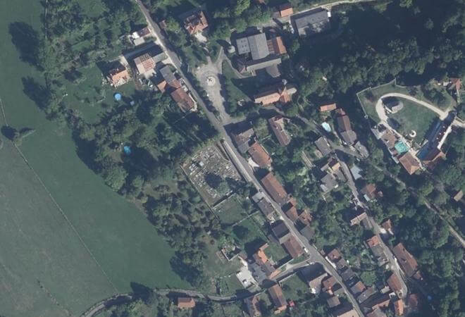 Vue aérienne Halle, Salmaise