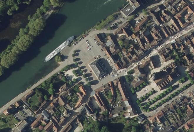 Vue aérienne Halle, Nogent-sur-Seine