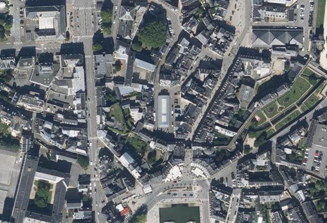 Vue aérienne Halles aux Poissons, Vannes