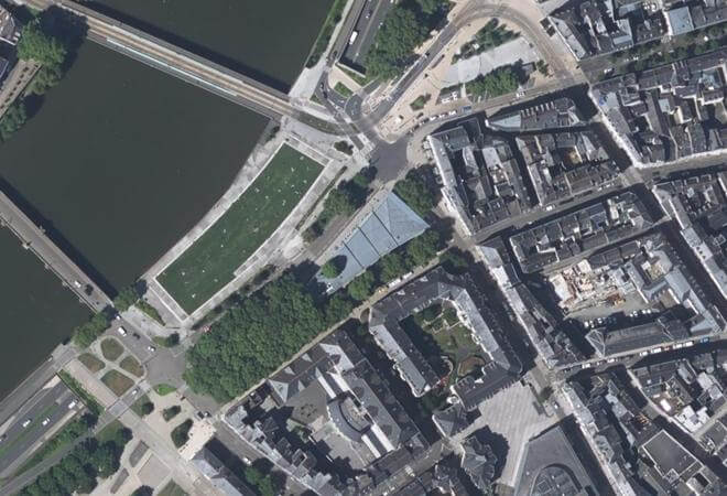 Vue aérienne Halles Cœur de Maine, Angers