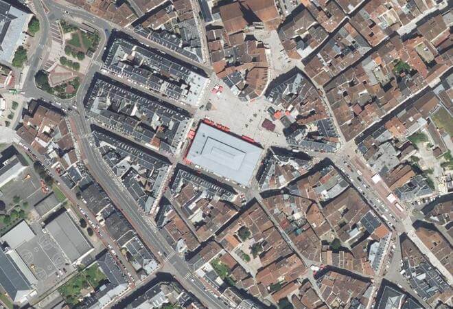 Vue aérienne Halles centrales, Limoges