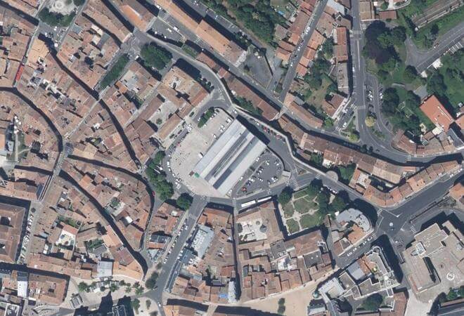 Vue aérienne Halles d'Angoulême, Angoulême