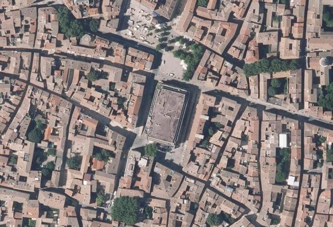 Vue aérienne Halles d'Avignon, Avignon