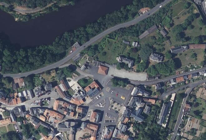 Vue aérienne Halles de Commynes, Argentonnay