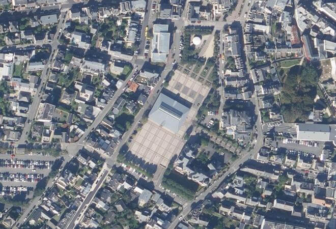 Vue aérienne Halles de la Concorde, Dinard