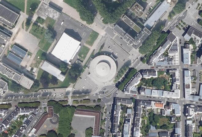 Vue aérienne Halles de Merville, Lorient