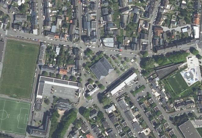 Vue aérienne Halles de Penhoët, Saint-Nazaire