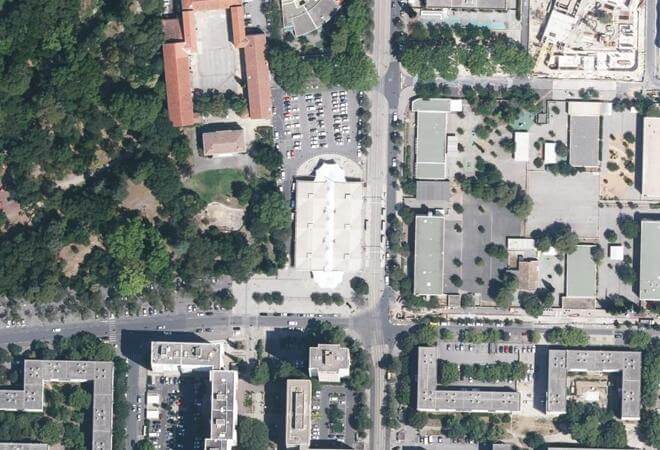 Vue aérienne Halles des Quatre Saisons, Montpellier