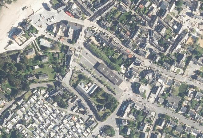 Vue aérienne Halles du marché, Piriac-sur-Mer