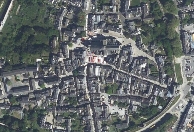 Vue aérienne Halles, Guérande