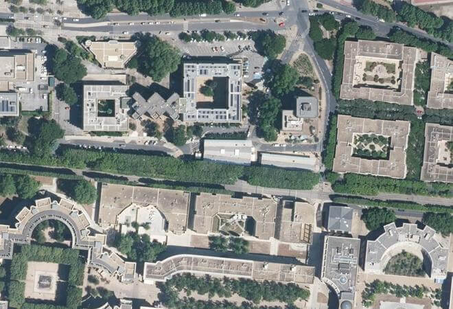 Vue aérienne Halles Jacques Coeur, Montpellier