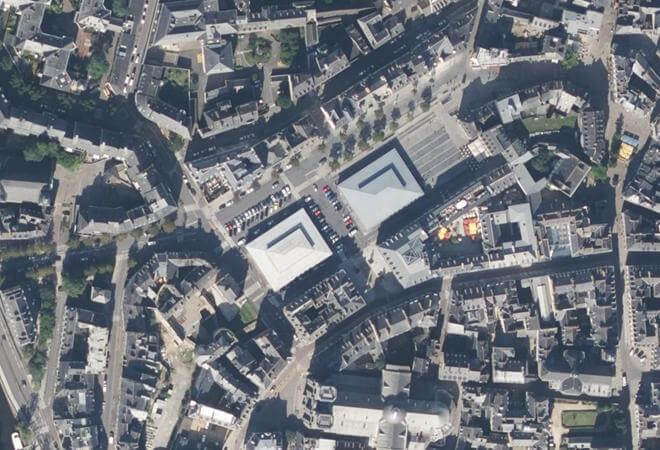 Vue aérienne Halles Martenot, Rennes