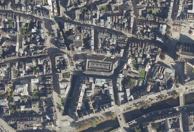 Vue aérienne Halles Saint-François, Quimper