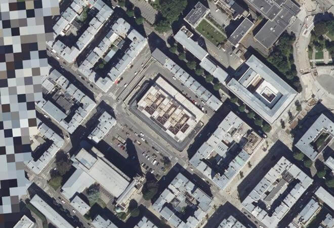 Vue aérienne Halles Saint-Louis, Brest