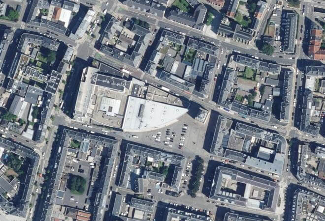 Vue aérienne La Halle au Frais, Amiens