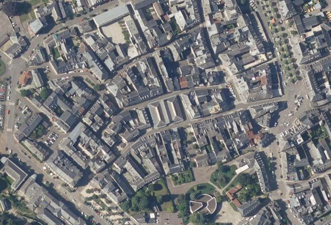 Vue aérienne La Halle, Bagnères-de-Bigorre