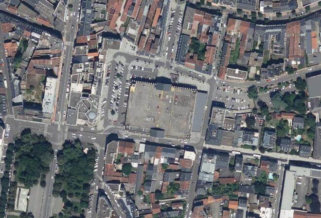 Vue aérienne La Halle Brauhauban, Tarbes