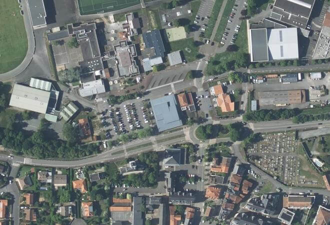 Vue aérienne La halle de Grignon, Basse-Goulaine
