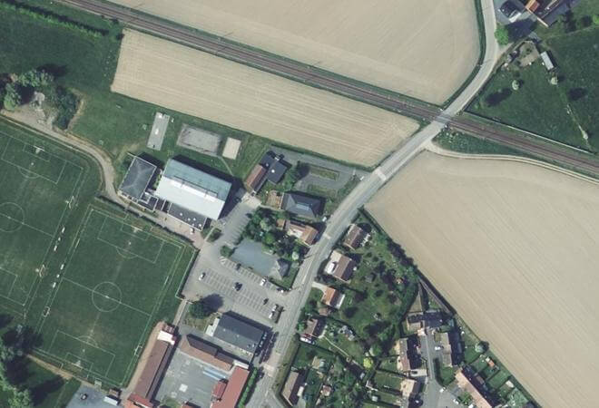 Vue aérienne La Halle de Rosult, Rosult