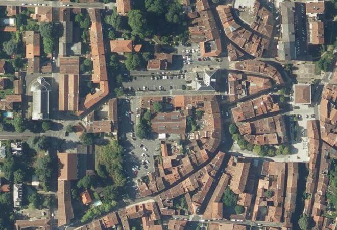 Vue aérienne La Halle, Mazamet