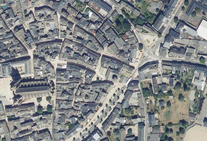 Vue aérienne La halle, Mende