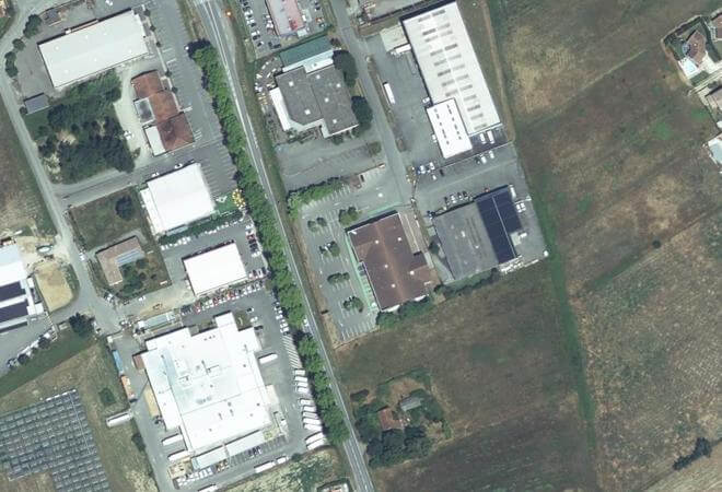Vue aérienne Le cours des halles, Grenade