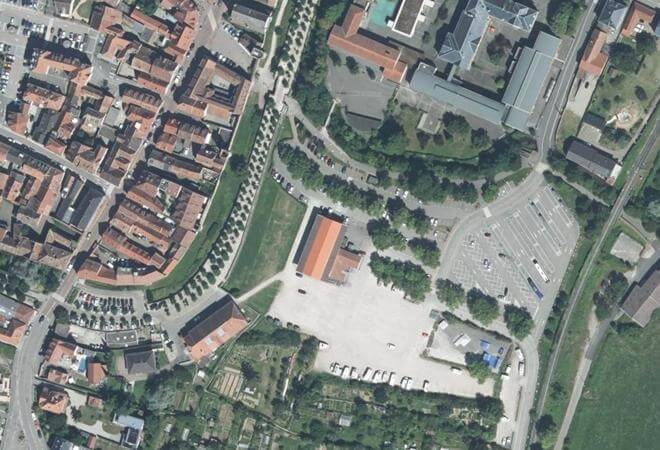 Vue aérienne Le Marché bio, Obernai