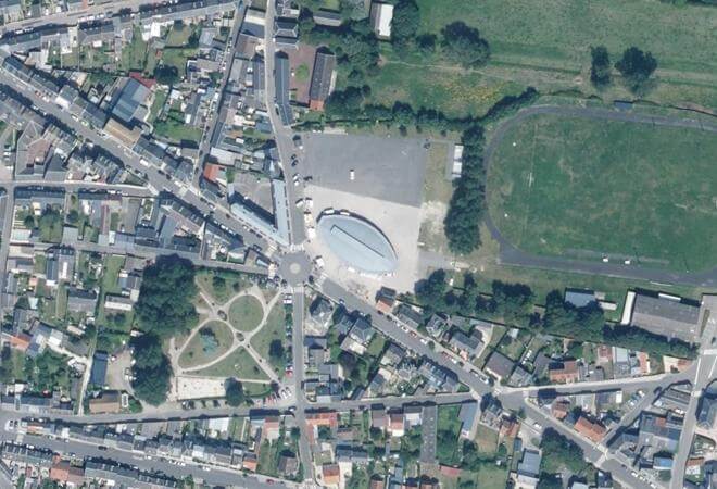 Vue aérienne Le Marché couvert, Cayeux-sur-Mer