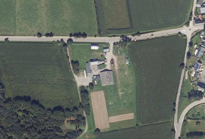 Vue aérienne Le marché de la ferme de Messouflin, Ploumoguer