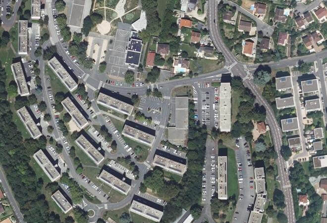 Vue aérienne Le marché des Gautriats, Mâcon