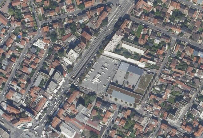 Vue aérienne Le Marché, La Courneuve