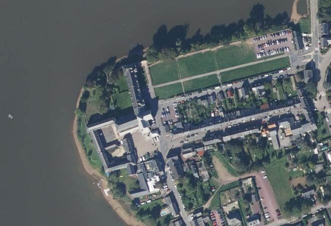 Vue aérienne Le P'tit Marché de Paimpont, Paimpont