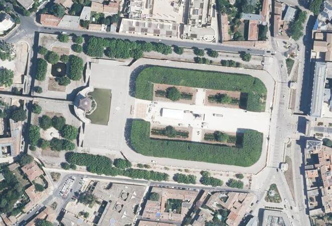 Vue aérienne Les dimanches du Peyrou, Montpellier