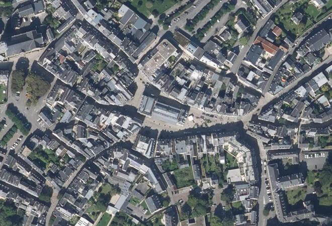 Vue aérienne Les Halles, Auray